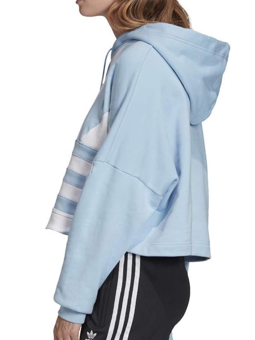 adidas Baby Blue & White Cropped Hoodie - Picture 4 of 6